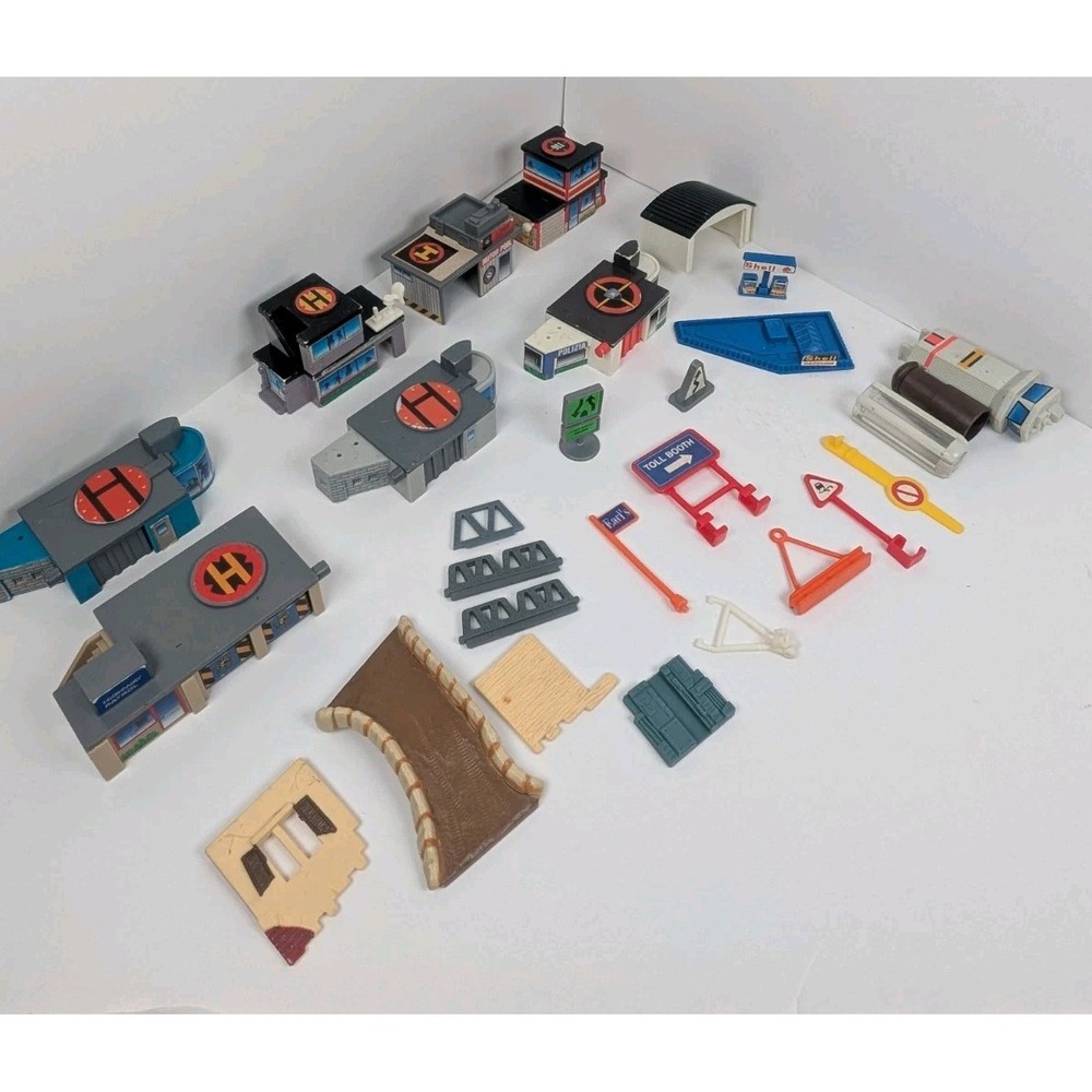 Micro Machines Vintage Lot Of Buildings, Road Signs & More!